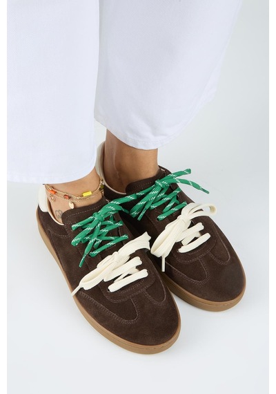 Manijero Krahe Barbella 2 Kadın Hakiki Deri Üç Ayrı Alternatif Bağcıklı Kahve-ekru Sneakers Manijero Krahe Barbella 2 Kadın Hakiki Deri Üç Ayrı Alternatif Bağcıklı Kahve-ekru Sneakers