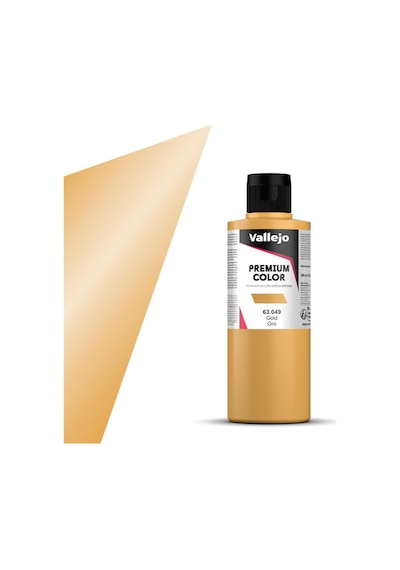 Vallejo 63049 200 Ml. Gold, Premium Rc Color Serisi Model Boyası Renkli