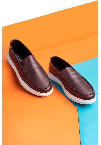 Trim Hakiki Deri Erkek Günlük Ayakkabı Loafer Ayakkabı, Hafif Ayakkabı, Yazlık Ayakkabı