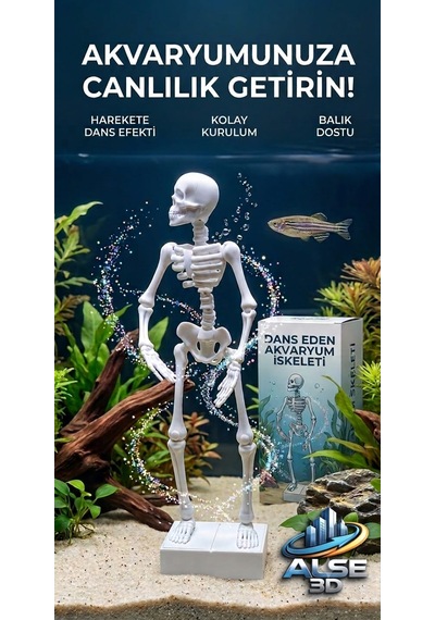Alse Dans Eden Akvaryum İskeleti 2'li Set - Akvaryumunuzda İkili Eğlence Beyaz