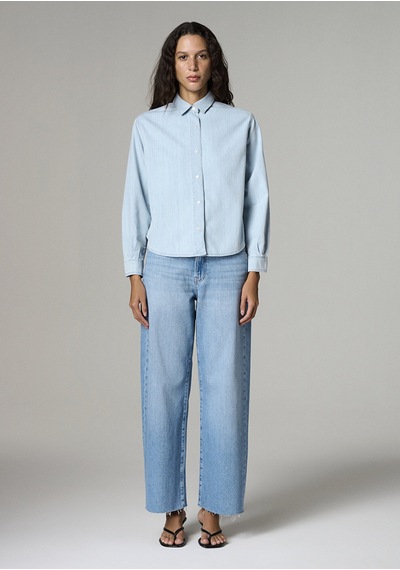 Mavi - Carlia Classic Denim Açık Mavi Jean Gömlek 1210924-a1586