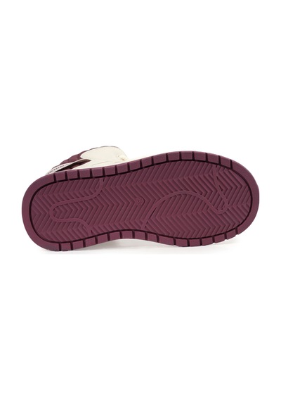 Krem Sneakers Vegan Kadın Bot Bordo