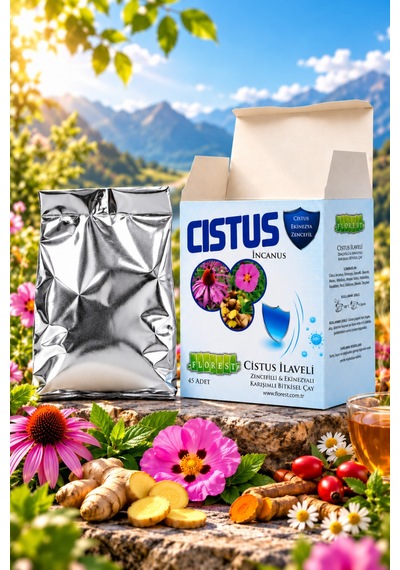 Cistus Incanus Karışım Bitki Çayı 45 Adet Cistus İlaveli Zencefilli & Ekinezyalı Bitkisel Çay - 931989787