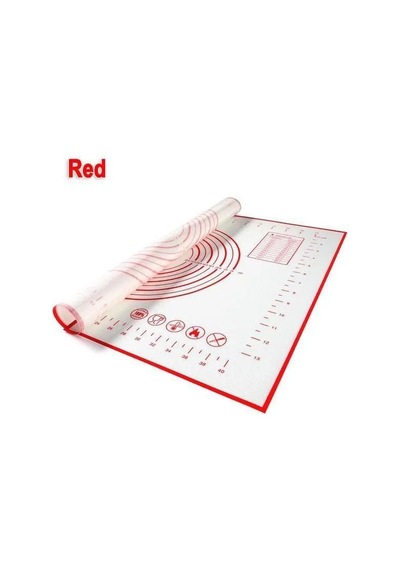 Kırmızı Silikon Pişirme Mat Ölçekli Yapışmaz Haddeleme Hamur Mat Yüksek Kaliteli Pasta Pedi Yoğurma Hamur Araçları Mutfak Aksesuarları 40x50cm
