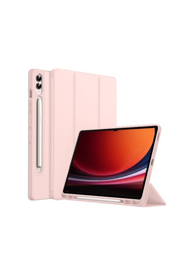 Samsung Galaxy Uyumlu Tab S9 Plus X810 12.4 İnç Kılıf Premium Silikon Kalem Bölmeli Smart Case Kapaklı Kılıf