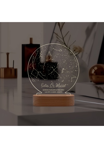 Kişiye Özel Yıldız Haritası Yuvarlak Model Ledli Gece Lambası Masif Ahşap Tabanlı Usb Kablolu Pleksi Led Gece Lambası Kişiye Özel Yıldız Haritası Yuvarlak Model Ledli Gece Lambası Masif Ahşap Tabanlı Usb Kablolu Pleksi Led Gece Lambası
