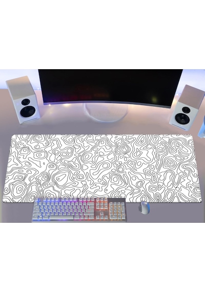 Gaming Mouse Pad 90x40 Mouse Pad Xxl Büyük Oyuncu Mouse Pad Speed Mousepad Beyaz, 90x40 Cm 3mm Kalınlık