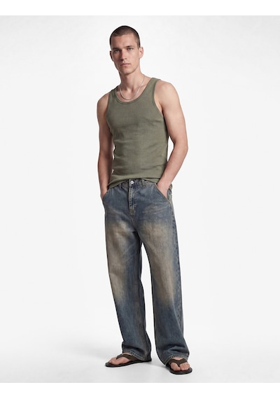 Koton Kolsuz Pamuklu Bisiklet Yaka Slim Fit Atlet Haki 6sam30001mk