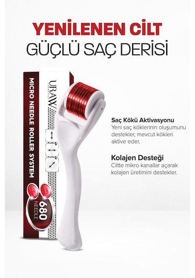 Titanyum İğneli 0,50 Mm Saç Ve Cilt Bakım Dermaroller Beyaz