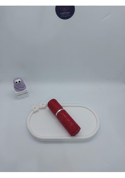 Parıldayan Elmas İşlemeli Mini Doldurulabilir Parfüm Şişesi 10 Ml Kırmızı Hacim 10 Ml
