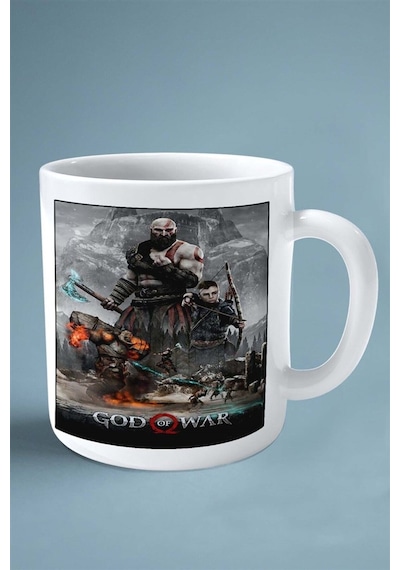 God Of War Oyun Baskılı Kupa Bardak Çift Taraflı Kişiye Özel Model 2 Çok Renkli