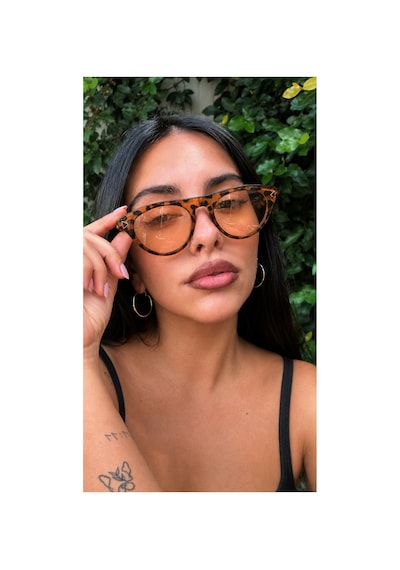 Rigel Üçgen Vintage Leopar Nude Ultra Hafif Uv400 Filtreli Kadın Güneş Gözlüğü Leopar