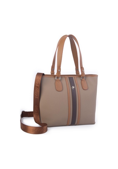 Nas Bag Kadın Omuz Çantası Spor Şık Ayarlanabilir Omuz Askılı Kum Taba Kahve Lacst 33x27x12 Cm Kum - Taba