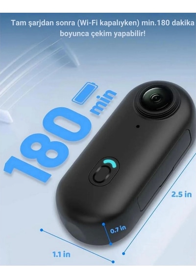 Vtn-11 Mini 4k Aksiyon Vücut Kamerası Giyilebilir Video Kaydedici 32gb Hafıza Kartı Hediyeli Siyah