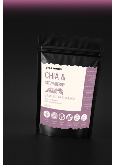 Chia Tohumu & Yaprak Çilek Paraguay Chia Tohumu Çilekli Chia Seeds & Strawberry Chia Series No: 2 200 G