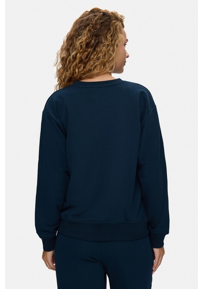 UCLA Lyra Lacivert Bisiklet Yaka Baskılı Pamuklu Loose Fit Kadın Sweatshirt