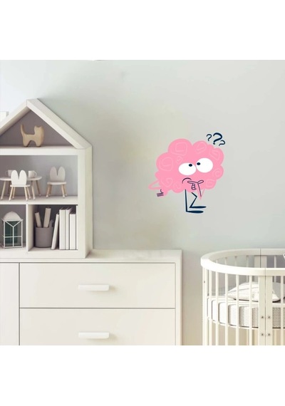 Şaşkın Beyin Duvar Sticker'ı Renkli