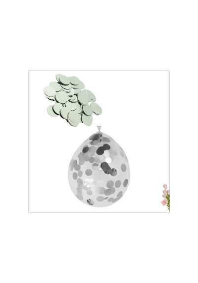 Şeffaf Balon Içi Pul Konfeti. 10 Gr - Gümüş
