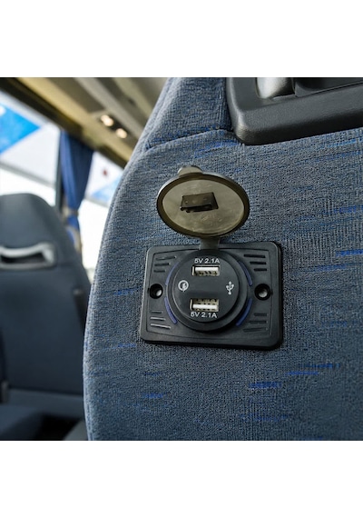 Dual Usb 5v 2.1a Panel Tipi Araç Otobüs İçin Slim Şarj Soketi