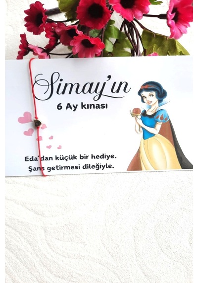 20 Adet Gold Kalpli Şans Bilekliği - Pamuk Prenses Kartlı Bebek H Çok Renkli