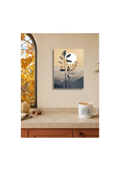 Minimalist Botanik Ve Ay Temalı Metal Tablo - Modern Duvar Dekoru, Metal Poster Wall Art Çok Renkli - 924377352 Çok Renkli - 924377352 Çok Renkli