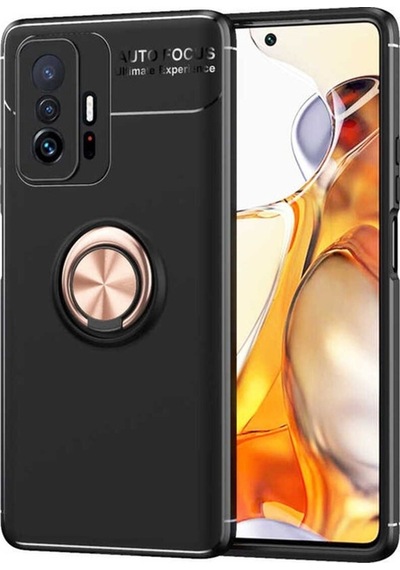 Xiaomi Mi 11t 5g Kılıf Zore Ravel Silikon Kapak Siyah-Rose Gold