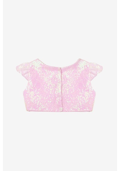 Le Mabelle Pembe Pullu Kız Çocuk Crop Bluz Pembe