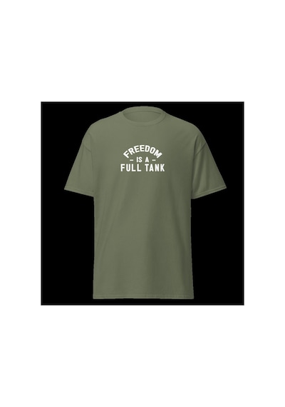 Wildstyle Freedom Is A Full Tank Motosiklet Özgürlük Vintage Baskılı Unisex Bisiklet Yaka Pamuklu Tişört - Hak