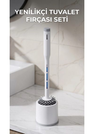 Silikon Deterjan Hazneli Esnek Tuvalet Fırçası - Banyo Temizliği İçin Çok Renkli