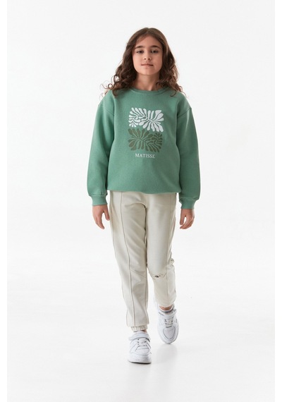 Beli Lastikli Çimalı Jogger Kız Çocuk Eşofman Altı 25mcck7813215073-taş Taş