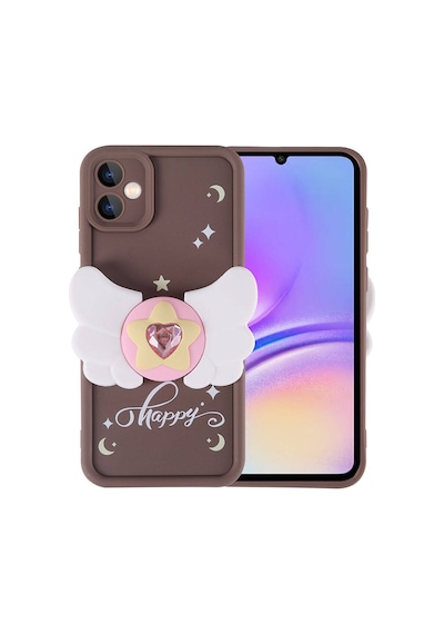 Zore Galaxy Uyumlu A05 Kılıf Kamera Korumalı Figür Tasarımlı Kapya Kapak-koyu Kahve Koyu Kahve