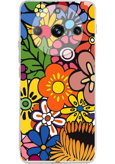 Realme 11 Pro İle Uyumlu Retro Color 2 Baskılı Kamera Korumalı Şeffaf Kılıf Şeffaf