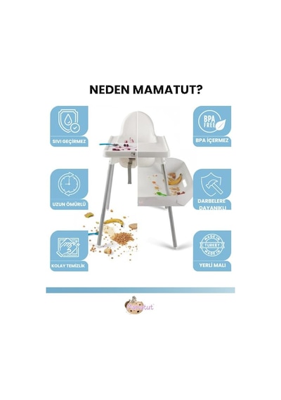 Mamatut Stokke Clikk Mama Sandalyesi Uyumlu Beyaz / Uzun Ömürlü, Su Geçirmez / Sandalye Dahil Değildir