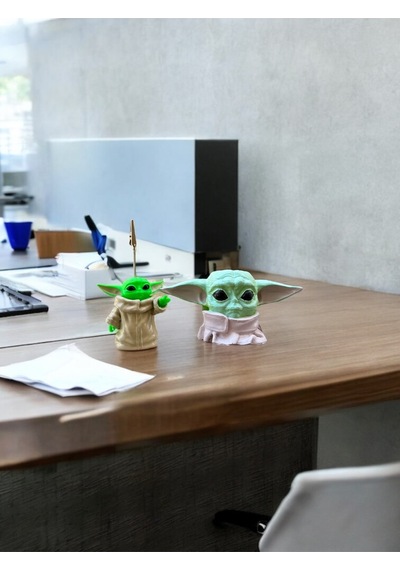 Yeşil Adam Yoda Fotoğraf Not Tutucu Ofis Masası Tutacak Hediyelik Yeşil Setli