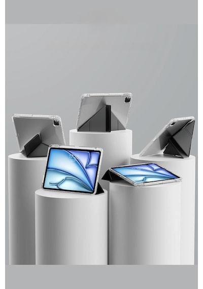 Apple Uyumlu iPad Air 13 İnç M3/m2 2025/2024 Katlanabilir Standlı Tablet Kılıf Kapaklı Kılıf