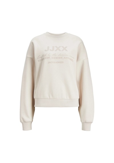 Jjxx Bisiklet Yaka Rahat Kesim Bej Kadın Sweatshirt 12250175 001
