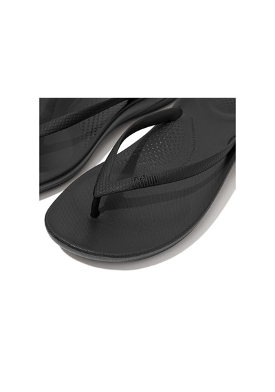 090 All Black Terlik Kadın Diğer E54-010 / 011/ 012 /090 Fitflop Iqushıon Ergonomic Toe-posts Siyah