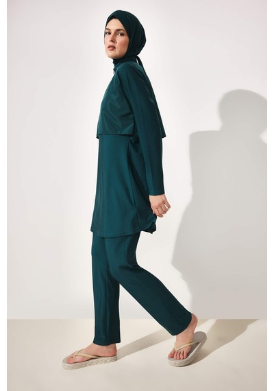 Defacto Regular Fıt 5li Koyu Yeşil Burkini Mayo G8897ax26smgn756 Yeşil-gn756