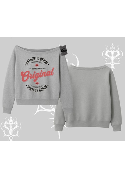 Startmore Kayık Yaka Sweatshirt Authentic Denim Original Gri
