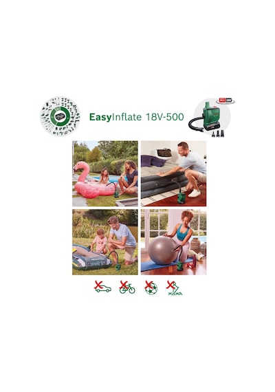 Bosch Uyumlu Easyınflate 18v-500 2.0 Ah Tek Akülü Hacimli Hava Pompası
