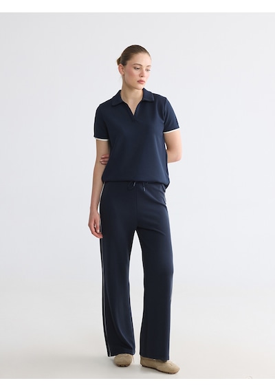 Lcw Comfort Lacivert Beli Lastikli Geniş Paça Kadın Eşofman Altı