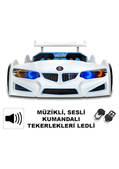 Gt1 - Bazalı Arabalı Yatak - Kumandalı, Sesli, + Elif Yatak 90x190 Cm - Beyaz Tek Kişilik Gt1 - Bazalı Arabalı Yatak - Kumandalı, Sesli, + Elif Yatak 90x190 Cm - Beyaz Tek Kişilik