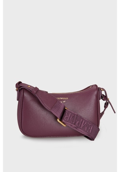 Emporio Armani Logolu Fermuarlı Ayarlanabilir Askılı Omuz Çantası Kadın Çanta Ew000539 Af12036 Ma149 Mürdüm