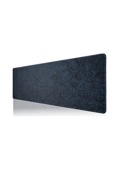 Klasse Pro - 4 Farklı Model Dikişli Kenar 100x50 Cm Oyuncu Gaming Mouse Pad Dark Grey Map Line
