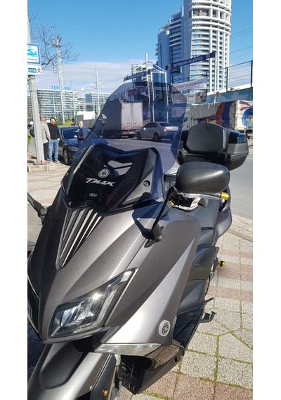 2015-18 Yamaha Tmax 530 Ön Uzun Cam Koyu Füme Zeus 58cm 4mm