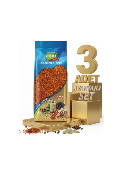 Emu Göçmen Acı Pul Biber 3x40 Gr