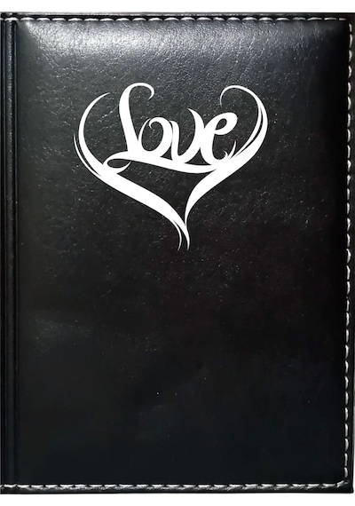 Promosyon Denizi I Love You 7 Görselli Siyah Ruhsat Kabı