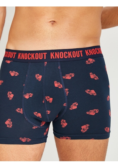Koton 3'lü Boxer Seti Boks Temalı Sloganlı Bordo Desenli 4wlm90031mk