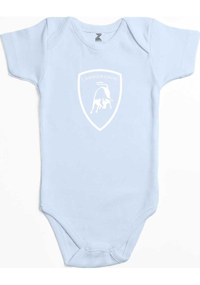 Zepplin Giyim Lamborghini Logo White Sarı Bebek Body Zıbın