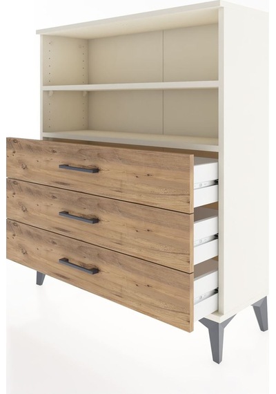 Arges Şifonyer 2 Raflı 3 Çekmeceli 88x30x106 Aytaşı-çam Aytaşı